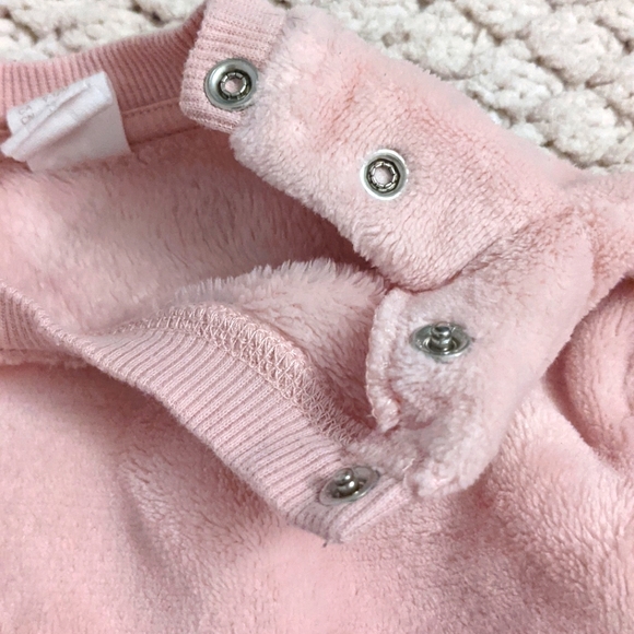 H&M Baby Pink Hearts Fuzzy Sweater - Picture 3 of 5